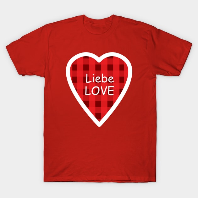 Liebe auf Karo Herz - Love on checkered heart T-Shirt by PandLCreations
